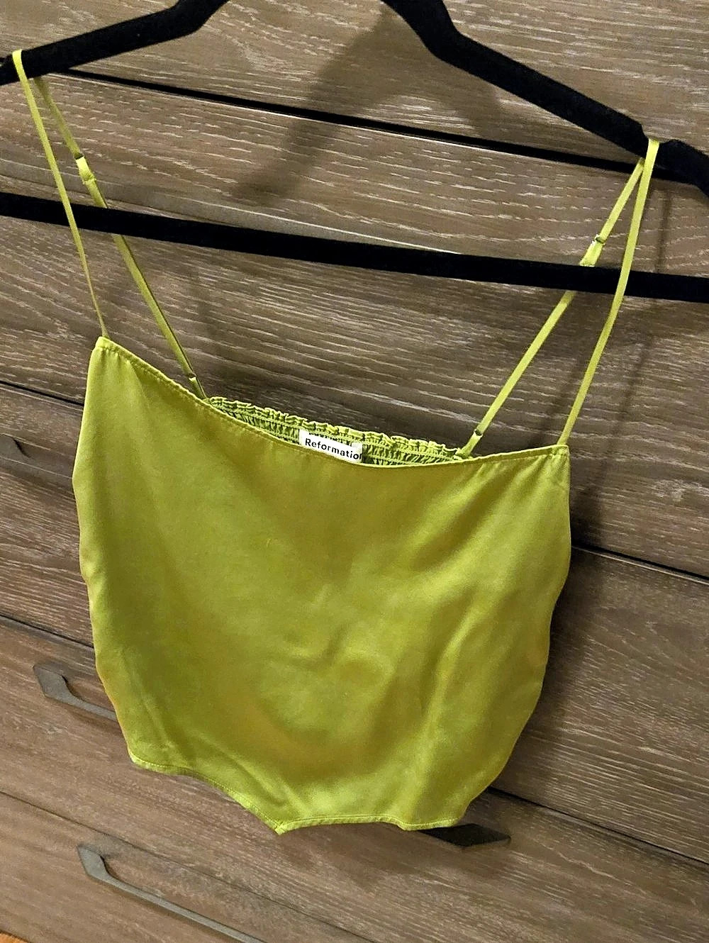 Green Satin Cami Top Like New Reformation
